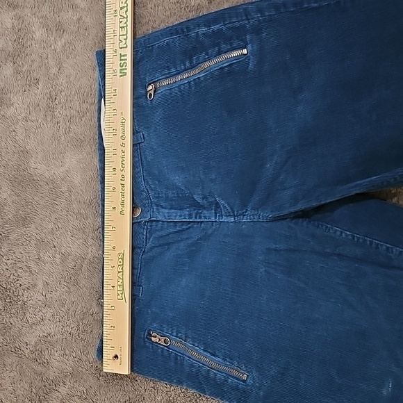 Woolrich Blue Teal Jeans Corduroy Pants Zip Slash Pockets Stretch Cotton  Size 8 - Picture 6 of 10